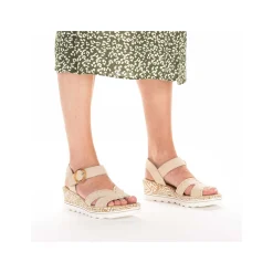 Rieker Heeled Shoes-Women'S Wedge Sandals Champagne