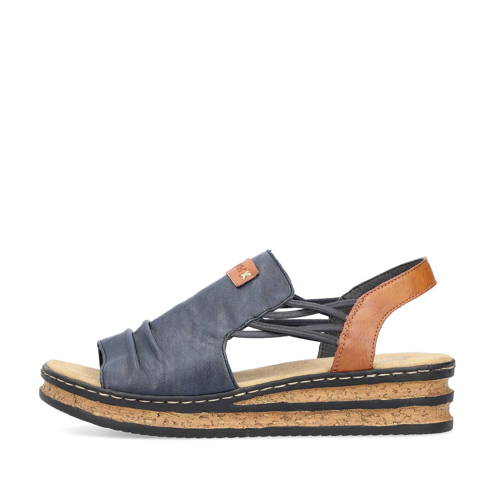 Rieker Heeled Shoes-Women'S Wedge Sandals Pacific Blue