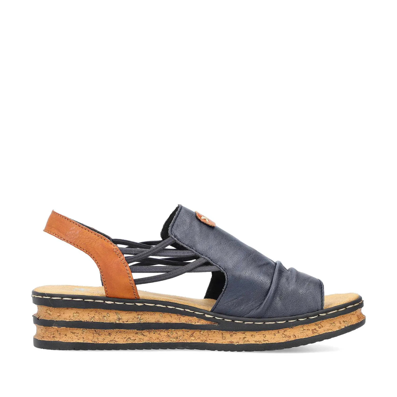 Rieker Heeled Shoes-Women'S Wedge Sandals Pacific Blue