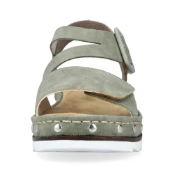 Rieker Heeled Shoes-Women'S Wedge Sandals Green Gray