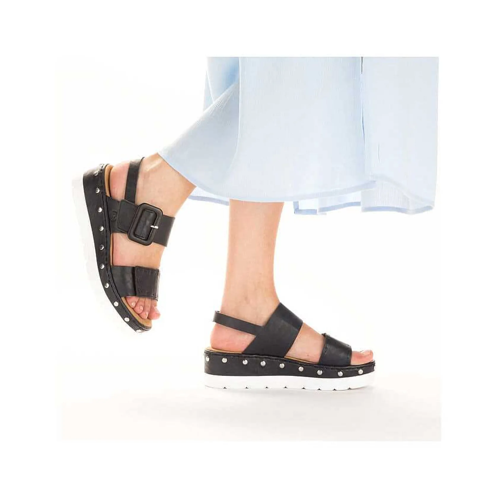 Rieker Sandals & Sandals-Women'S Wedge Sandals Navy Blue