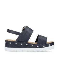 Rieker Sandals & Sandals-Women'S Wedge Sandals Navy Blue