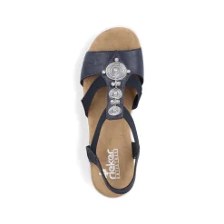 Rieker Heeled Shoes-Women'S Wedge Sandals Navy Blue