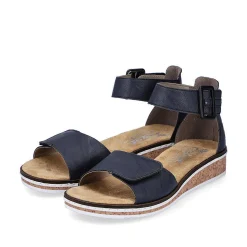 Rieker Heeled Shoes-Women'S Wedge Sandals Navy Blue