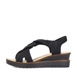 Rieker Heeled Shoes-Women'S Wedge Sandals Jet Black