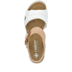 Rieker Summer Shoes-Women'S Wedge Sandals Snow White Peach
