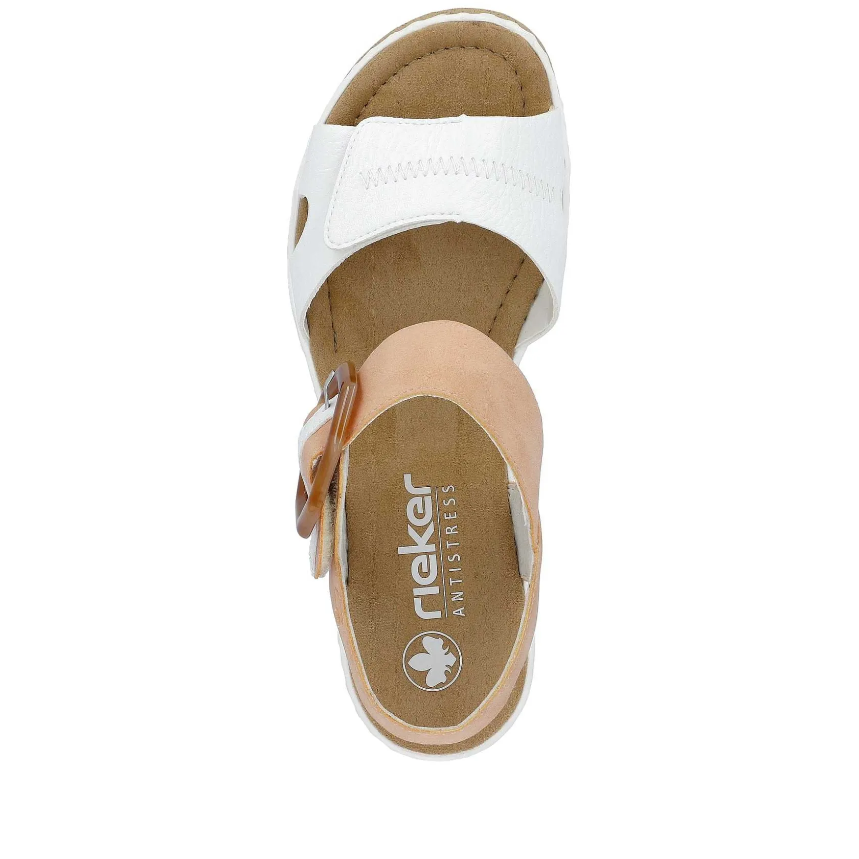 Rieker Summer Shoes-Women'S Wedge Sandals Snow White Peach