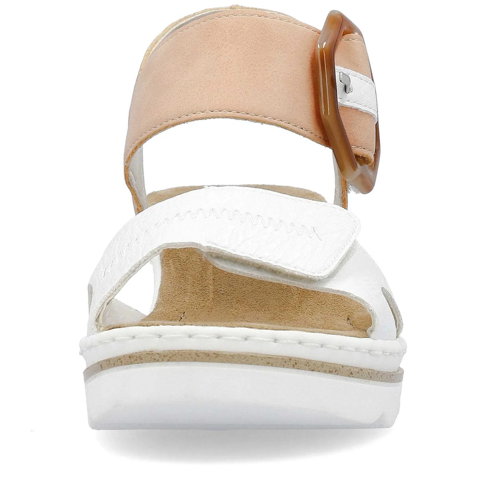 Rieker Summer Shoes-Women'S Wedge Sandals Snow White Peach
