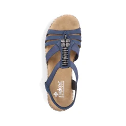 Rieker Heeled Shoes-Women'S Wedge Sandals Pacific Blue