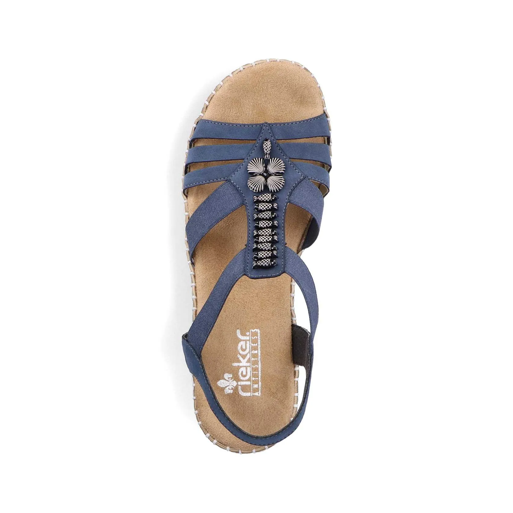 Rieker Heeled Shoes-Women'S Wedge Sandals Pacific Blue
