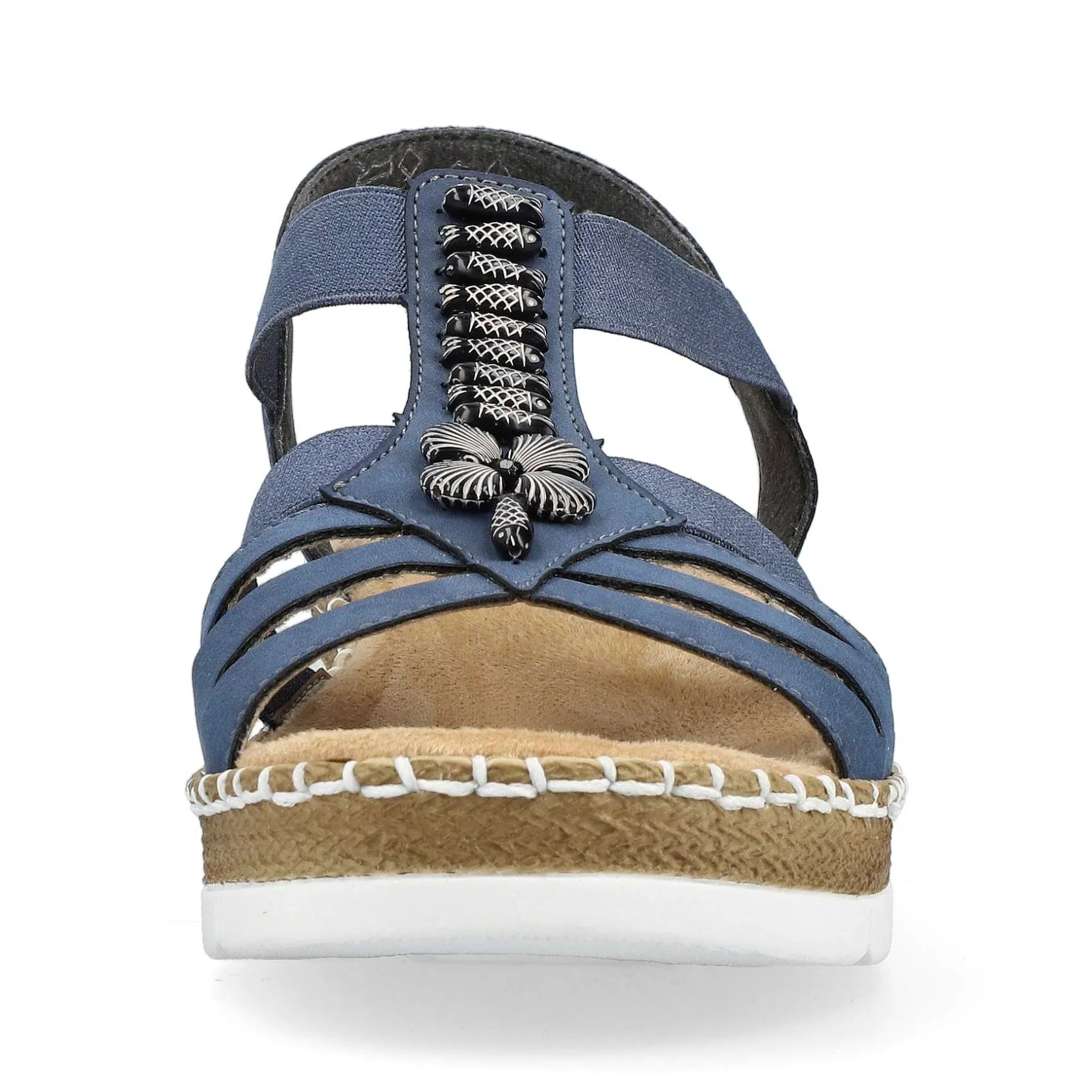 Rieker Heeled Shoes-Women'S Wedge Sandals Pacific Blue