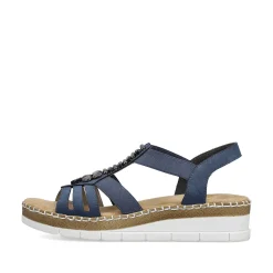 Rieker Heeled Shoes-Women'S Wedge Sandals Pacific Blue