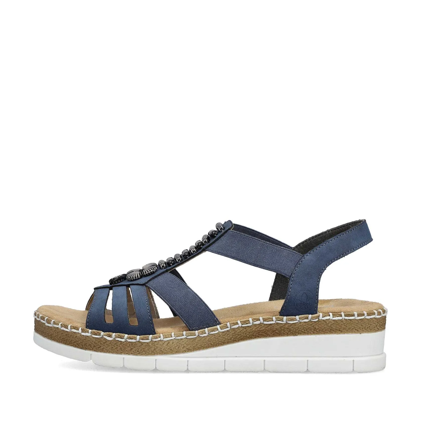 Rieker Heeled Shoes-Women'S Wedge Sandals Pacific Blue