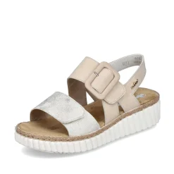 Rieker Sandals & Sandals-Women'S Wedge Sandals Light Beige