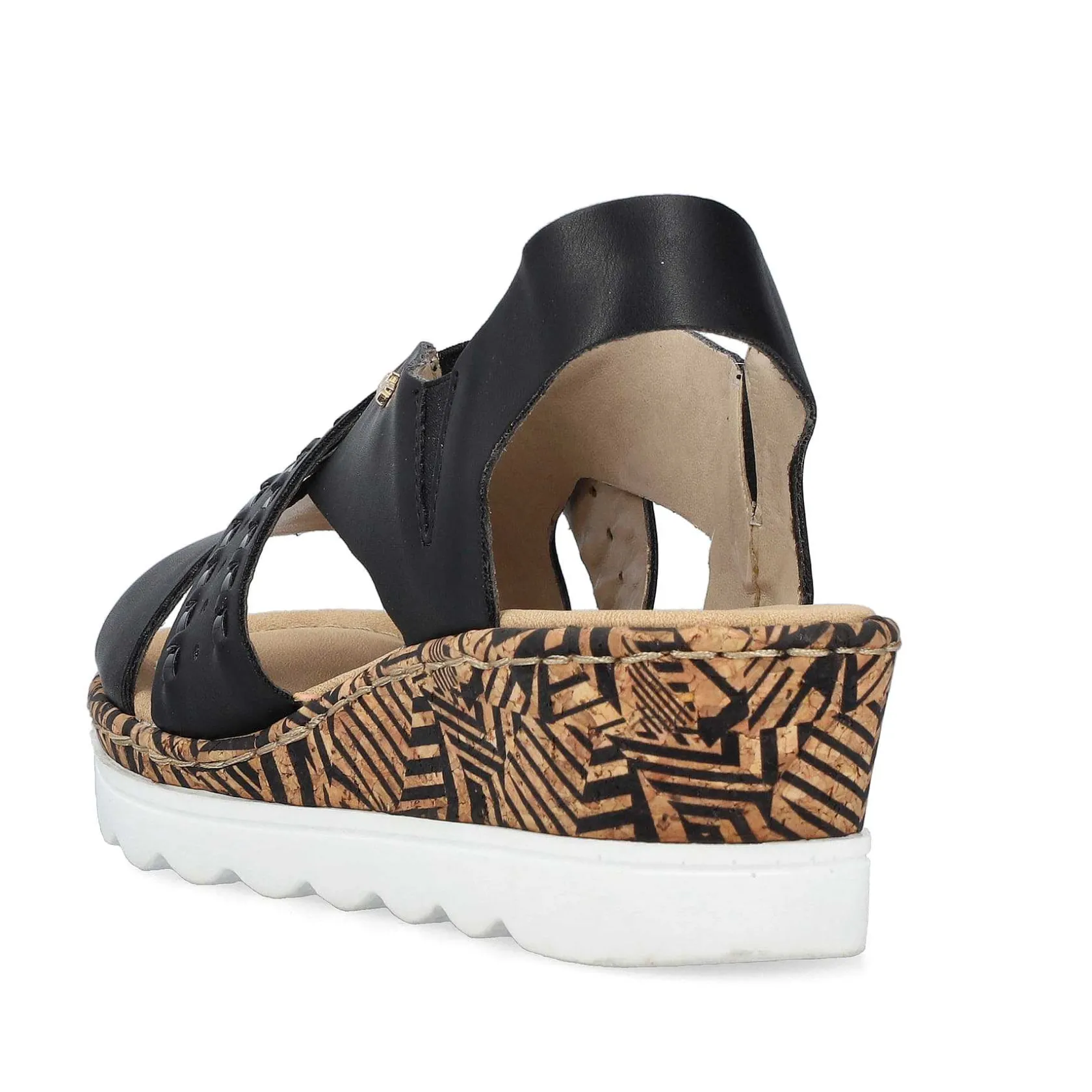 Rieker Heeled Shoes-Women'S Wedge Sandals Night Black