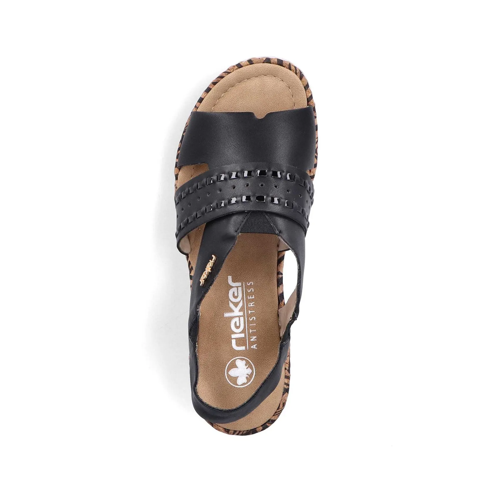 Rieker Heeled Shoes-Women'S Wedge Sandals Night Black