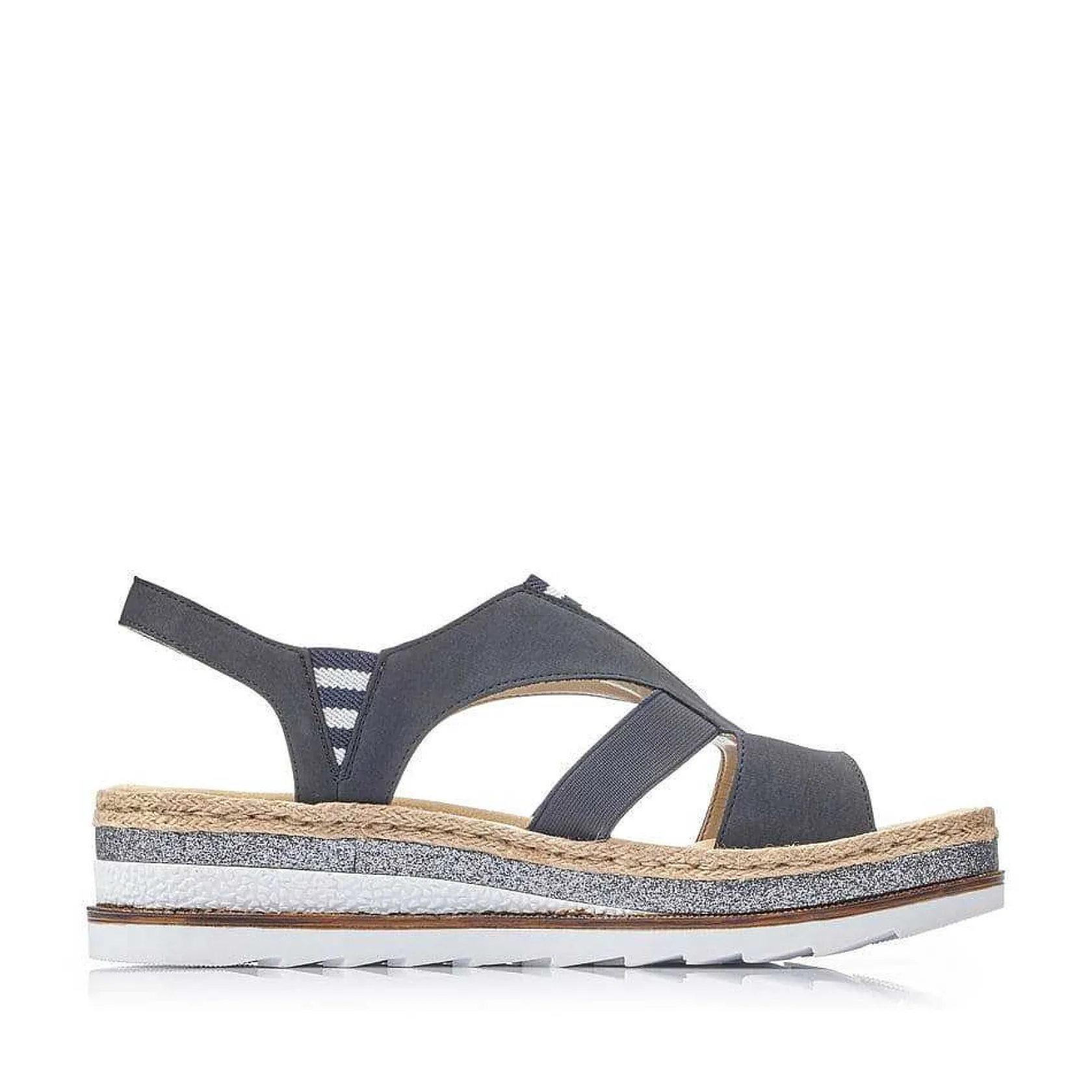 Rieker Heeled Shoes-Women'S Wedge Sandals Pacific Blue