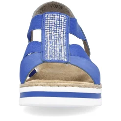Rieker Summer Shoes-Women'S Wedge Sandals Royal Blue