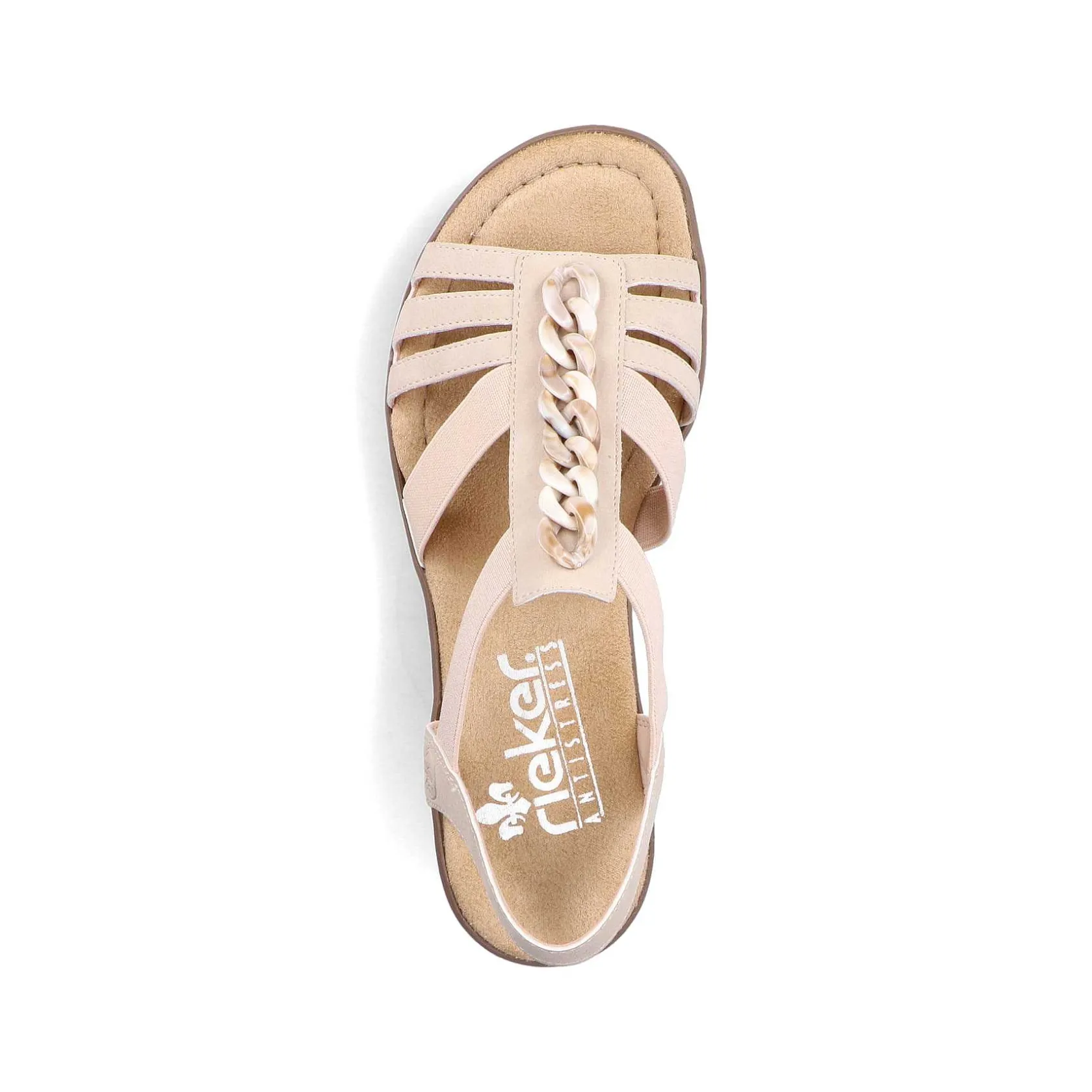 Rieker Heeled Shoes-Women'S Wedge Sandals Cream Beige