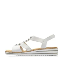 Rieker Heeled Shoes-Women'S Wedge Sandals Pure White