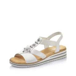 Rieker Heeled Shoes-Women'S Wedge Sandals Pure White