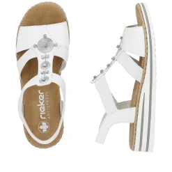 Rieker Heeled Shoes-Women'S Wedge Sandals Pure White