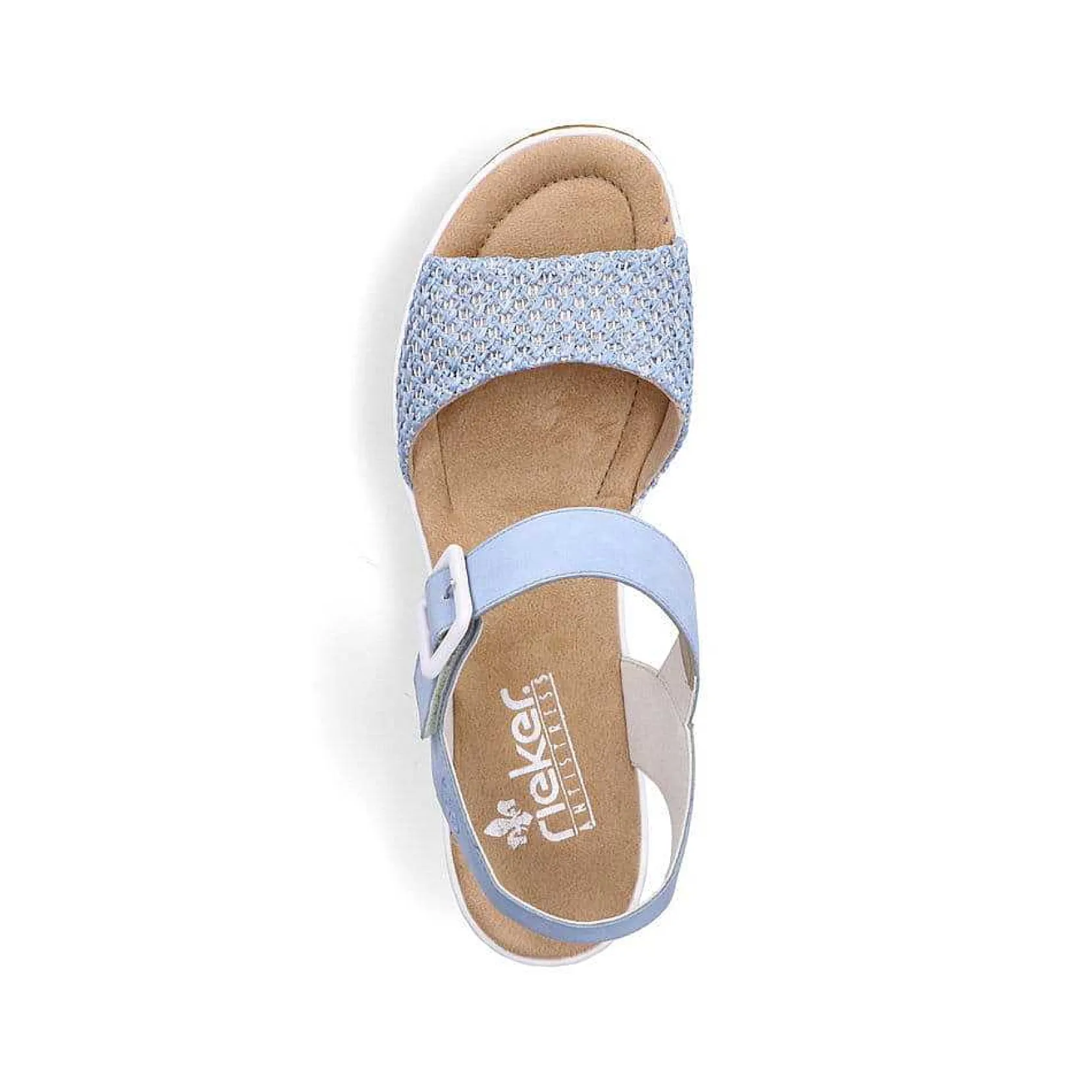 Rieker Heeled Shoes-Women'S Wedge Sandals Sky Blue