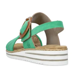 Rieker Heeled Shoes-Women'S Wedge Sandals Leaf Green