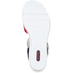 Rieker Heeled Shoes-Women'S Wedge Sandals Fire Red-Pure White