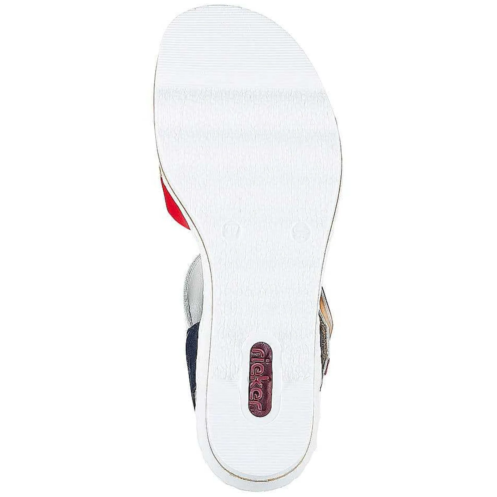 Rieker Heeled Shoes-Women'S Wedge Sandals Fire Red-Pure White