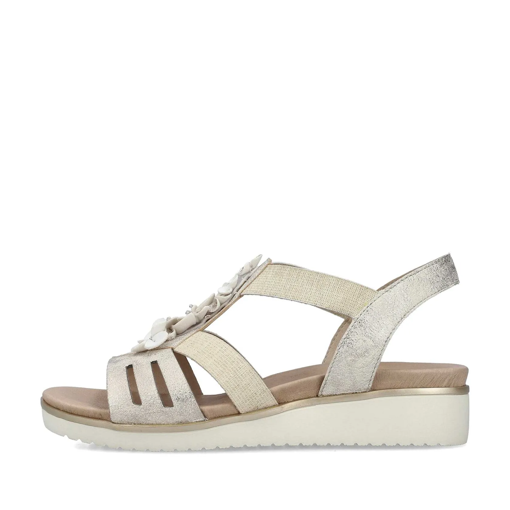 Rieker Heeled Shoes-Women'S Wedge Sandals Light Beige