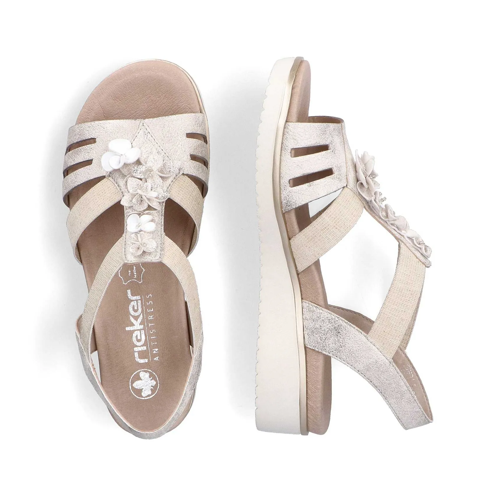 Rieker Heeled Shoes-Women'S Wedge Sandals Light Beige