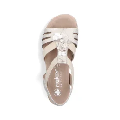 Rieker Heeled Shoes-Women'S Wedge Sandals Light Beige