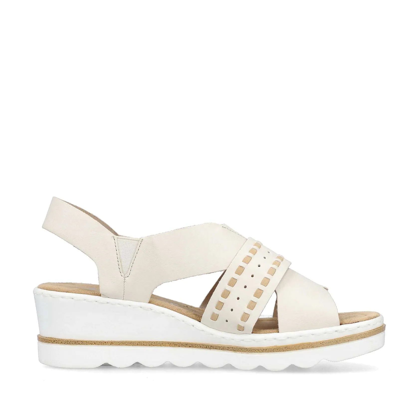 Rieker Heeled Shoes-Women'S Wedge Sandals Light Beige