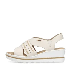 Rieker Heeled Shoes-Women'S Wedge Sandals Light Beige