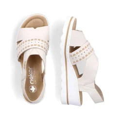 Rieker Heeled Shoes-Women'S Wedge Sandals Light Beige